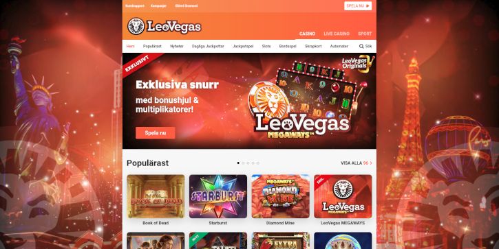 LeoVegas Casino home page